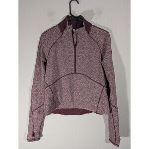 Lululemon Womens Maroon Always Alert 1/2 Zip Pullover Sz 8 Running Workout Gym